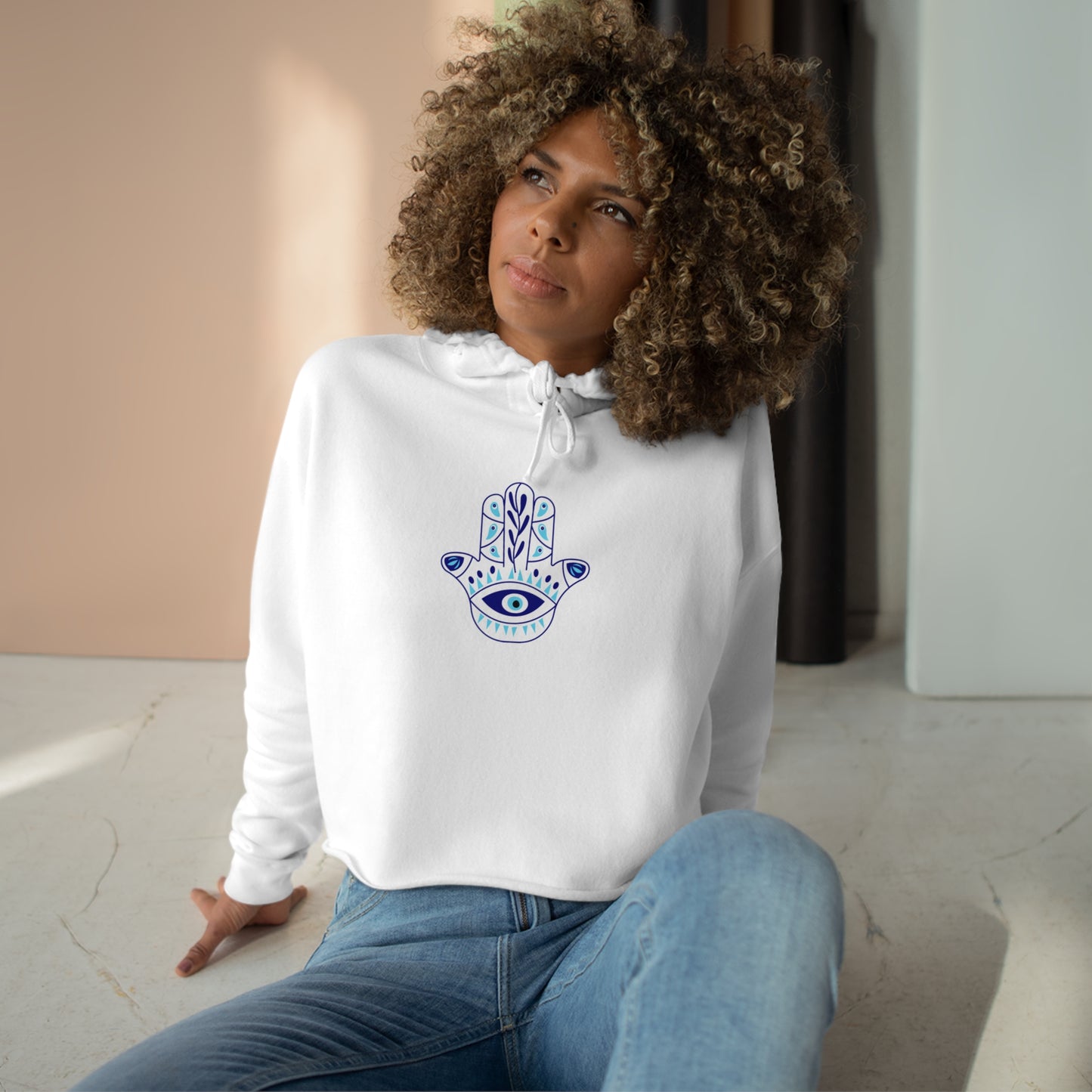 Evil Eye Protection Crop Hoodie